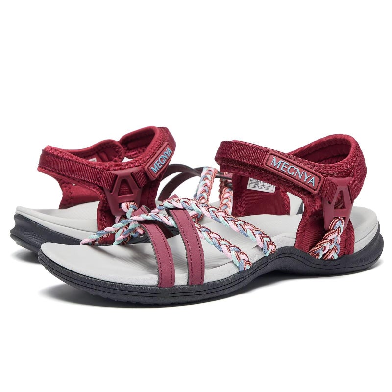 MEGNYA Hiking Sandals Ourdoor, Arch Support Lightweight Athletic Sandals for Camping Activities, Comfortable Strap Walking Slides with Cushioned Hook Loop Size 7 - Image 1